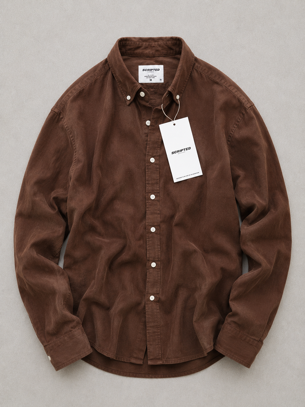 Scripted Premium Solid Oxford Shirt for Men