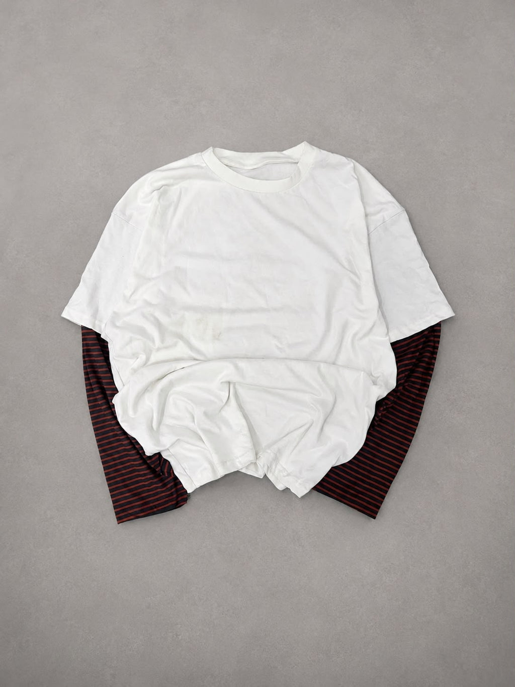 Men's White Layered full Sleeve T-Shirt