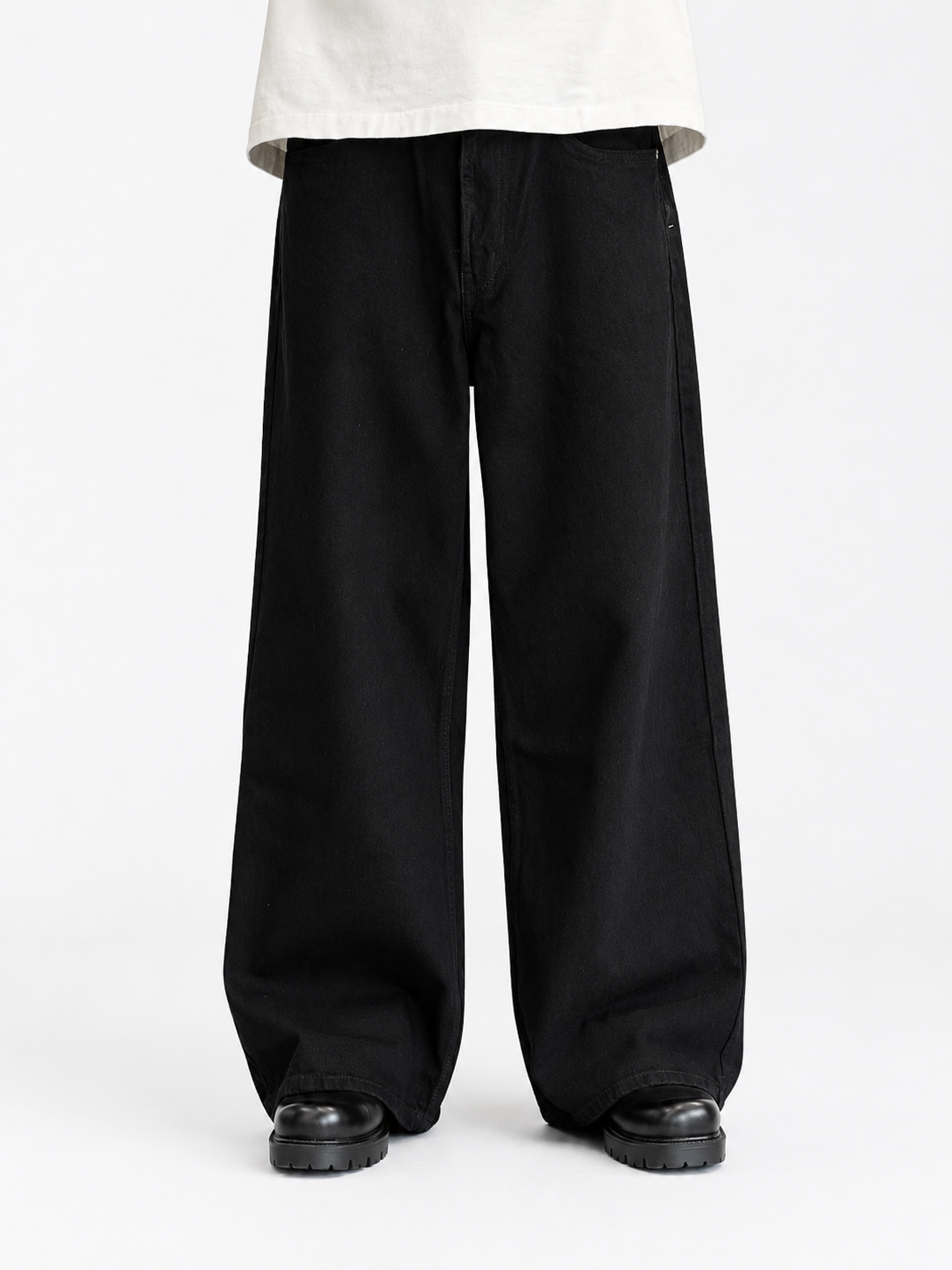 Men's Black Wide Leg Baggy Jeans Main image