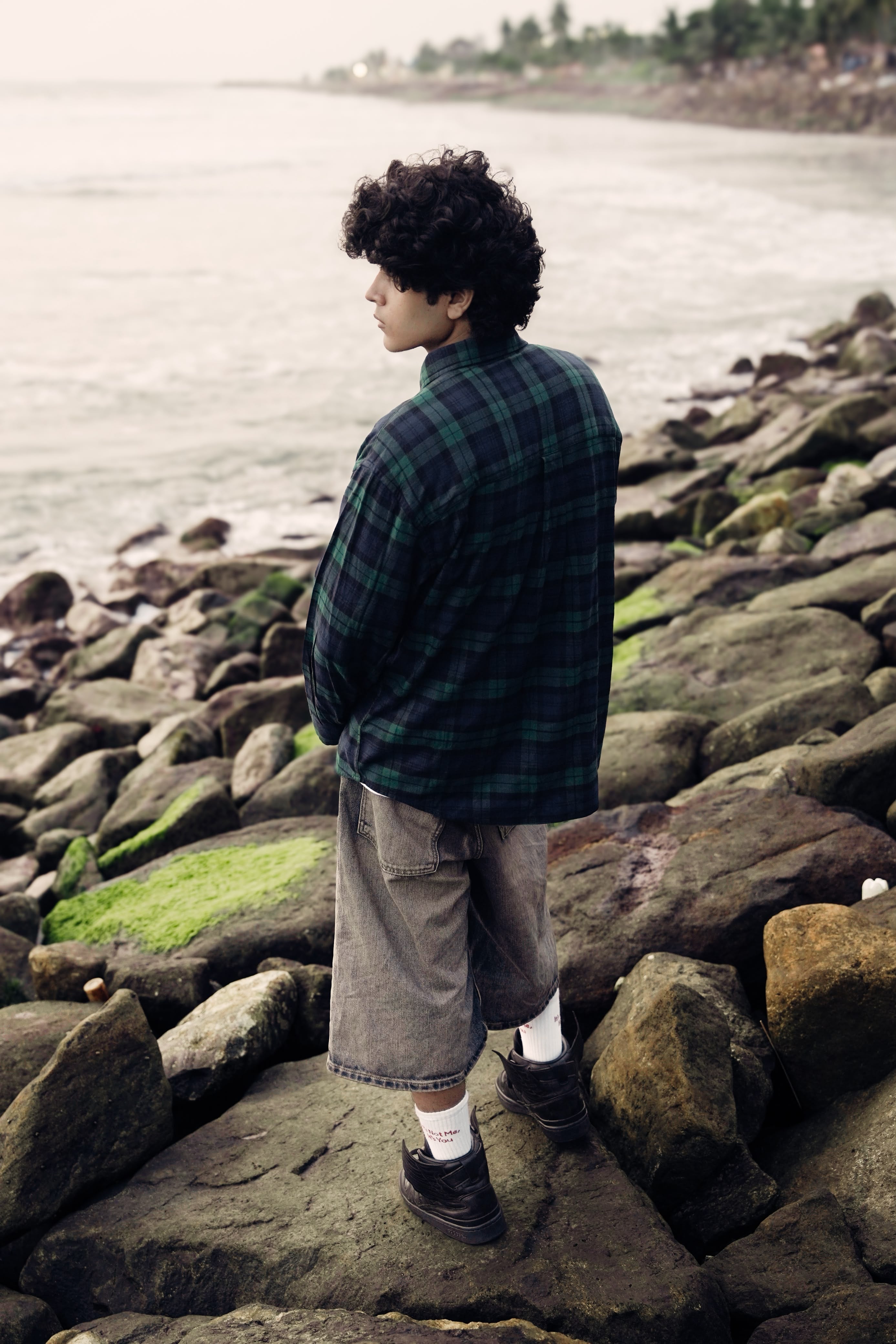 Men's Red Checkered Oversized Casual Shir