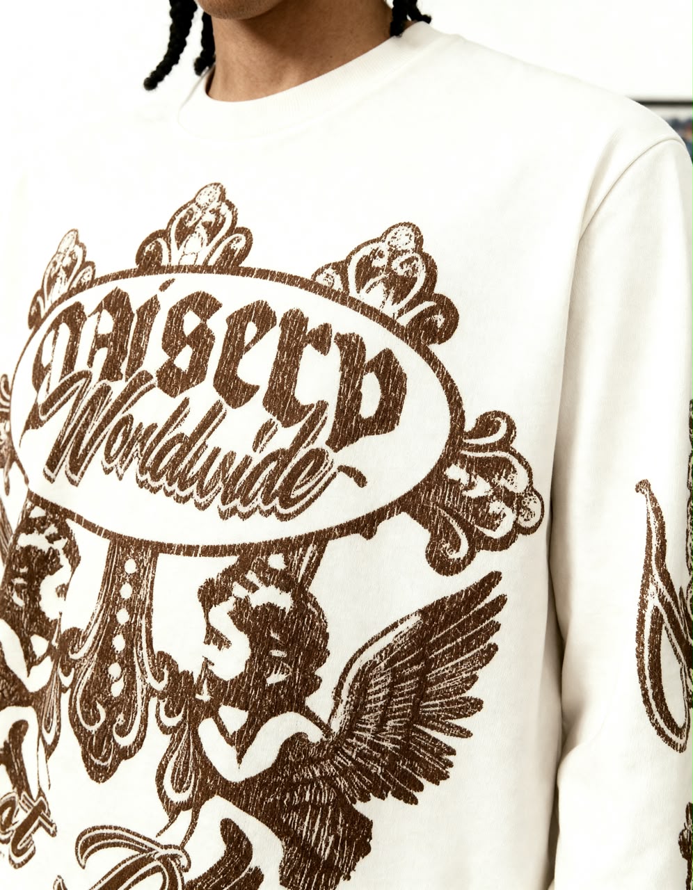 Men's Oversized Vintage Graphic Sweatshirt – Cream