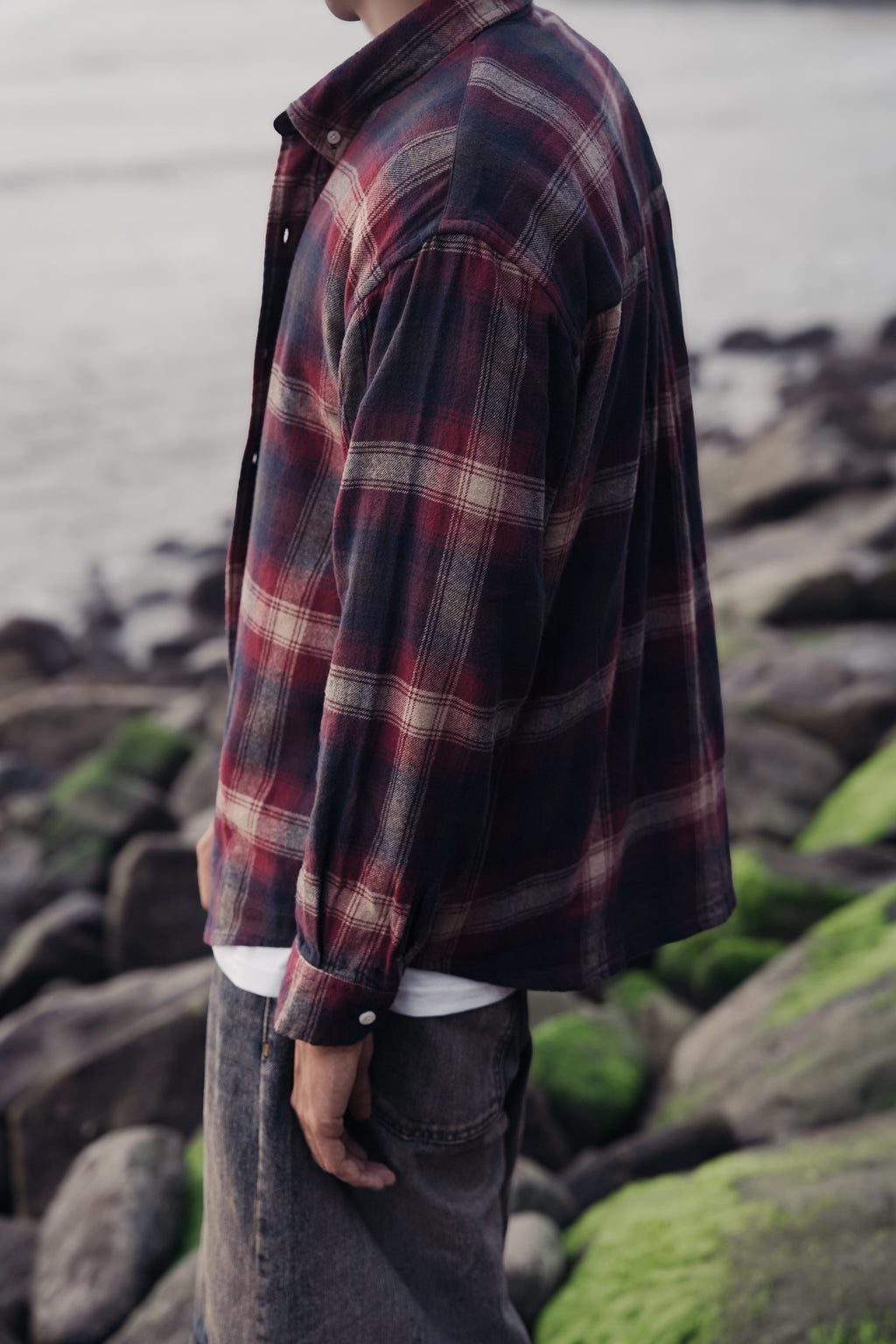Men's Red Checkered Oversized Casual Shir