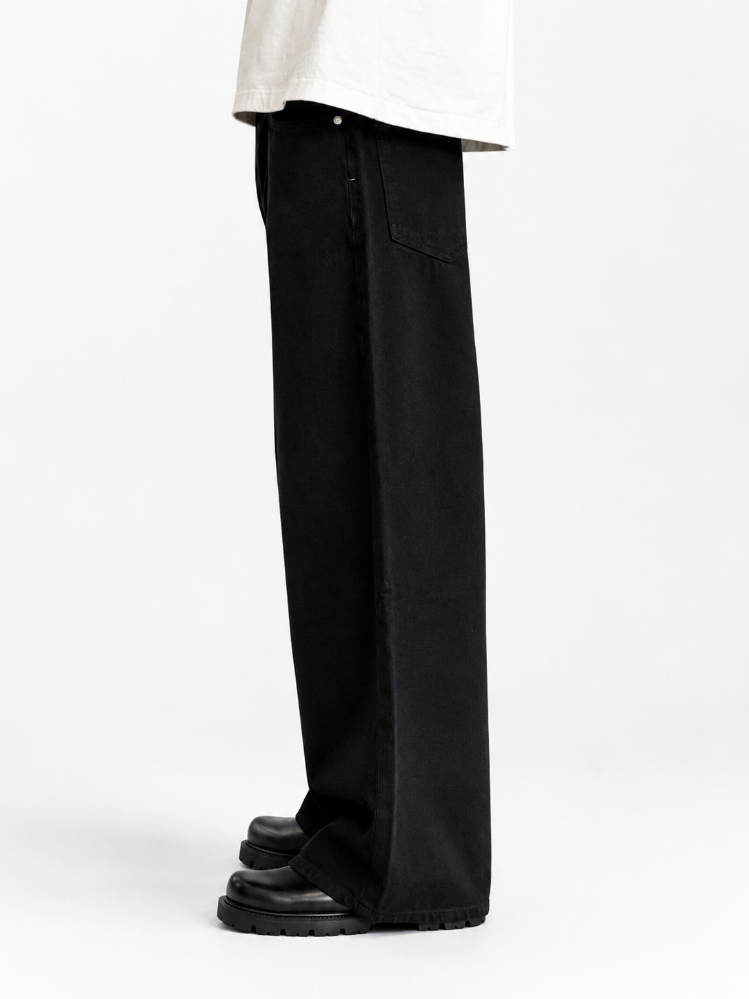 Men's Black Wide Leg Baggy Jeans Secondary image