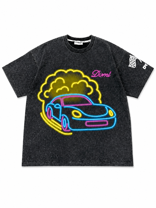 DVRNT Acid Wash Oversized Graphic T-Shirt