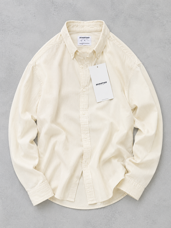 Scripted Premium Solid Oxford Shirt for Men