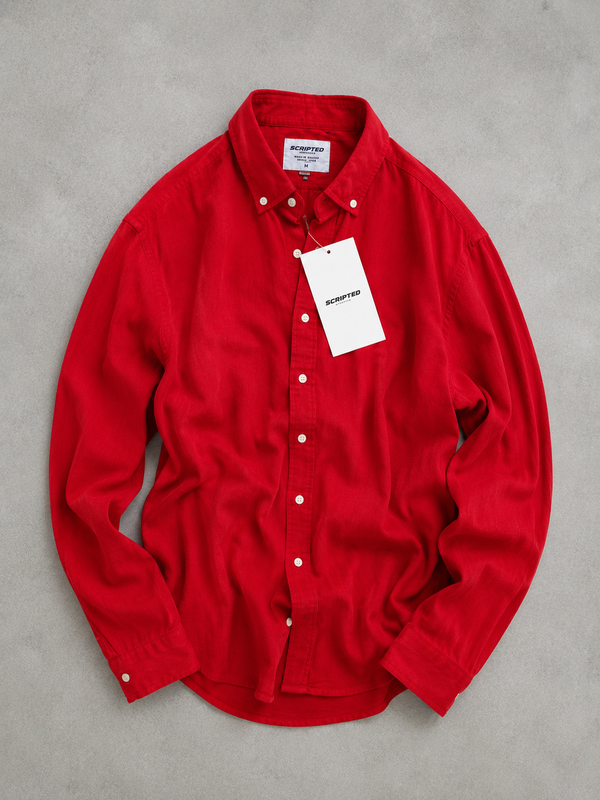 Scripted Premium Solid Oxford Shirt for Men