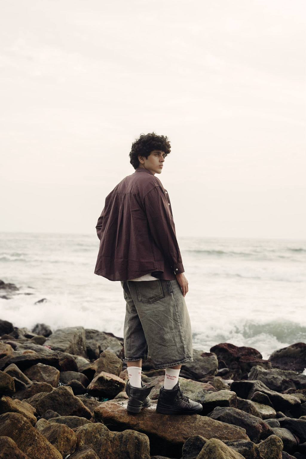 Men's Red Checkered Oversized Casual Shir