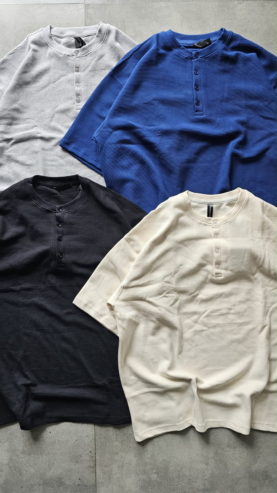 Premium Ribbed Henley Oversized T-Shirt Main image