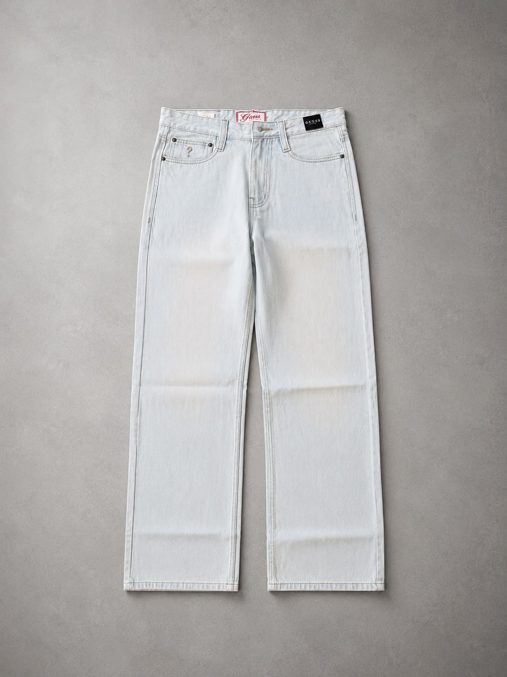 Men's Light Wash Wide Leg Denim Jeans