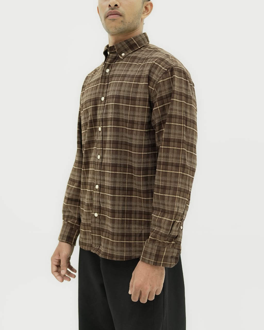 Men's checked cotton casual shirt with full sleeves