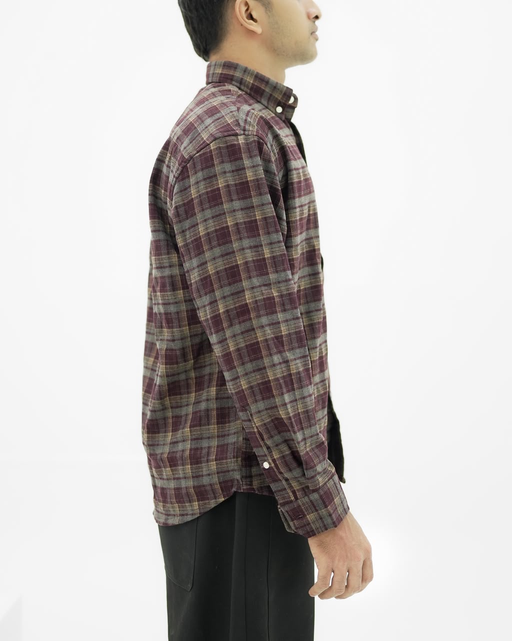 Men's checked cotton casual shirt with full sleeves