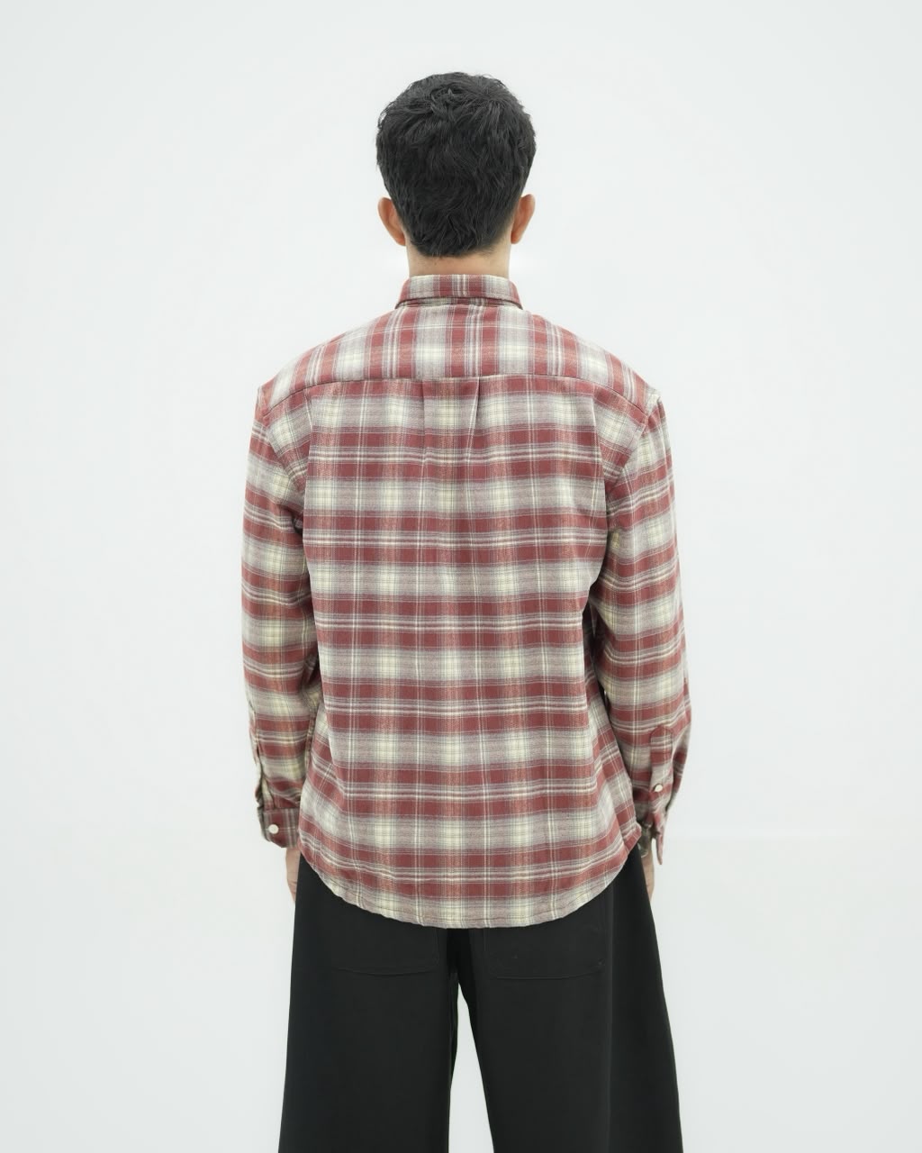 Men's checked cotton casual shirt with full sleeves