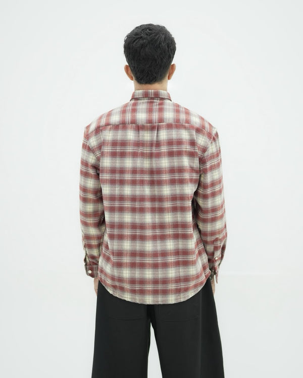 Men's checked cotton casual shirt with full sleeves