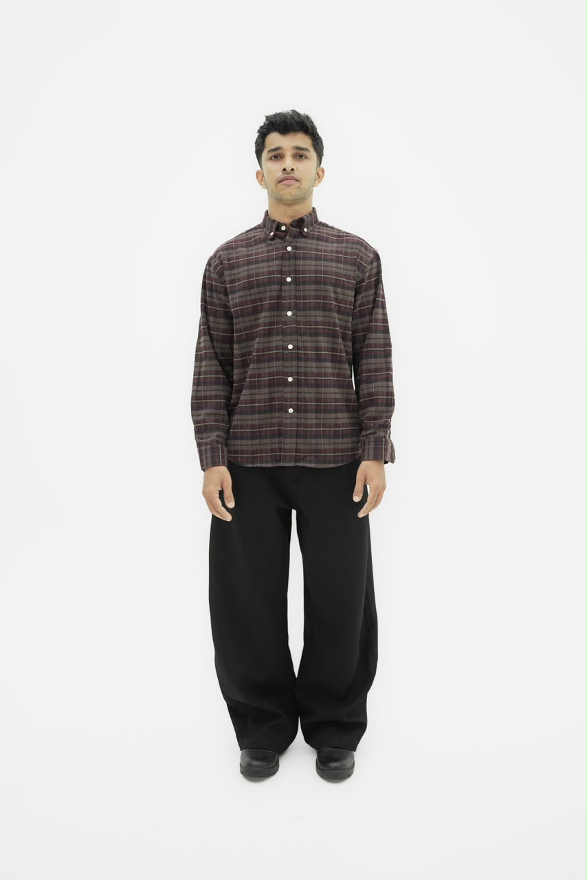Men's checked cotton casual shirt with full sleeves
