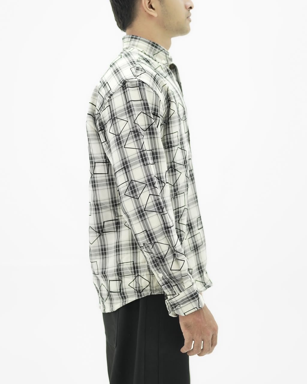 Men's checked cotton casual shirt with full sleeves