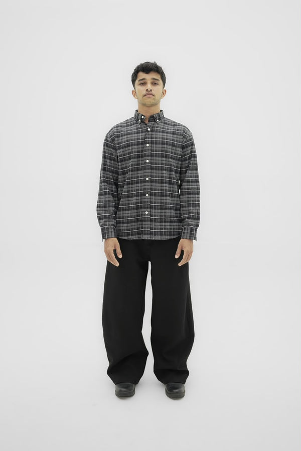 Men's checked cotton casual shirt with full sleeves
