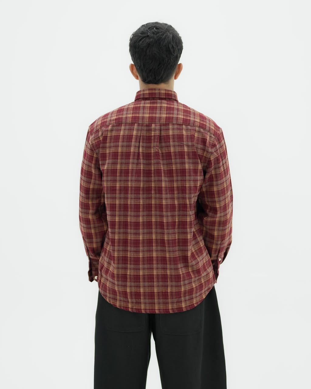 Men's checked cotton casual shirt with full sleeves