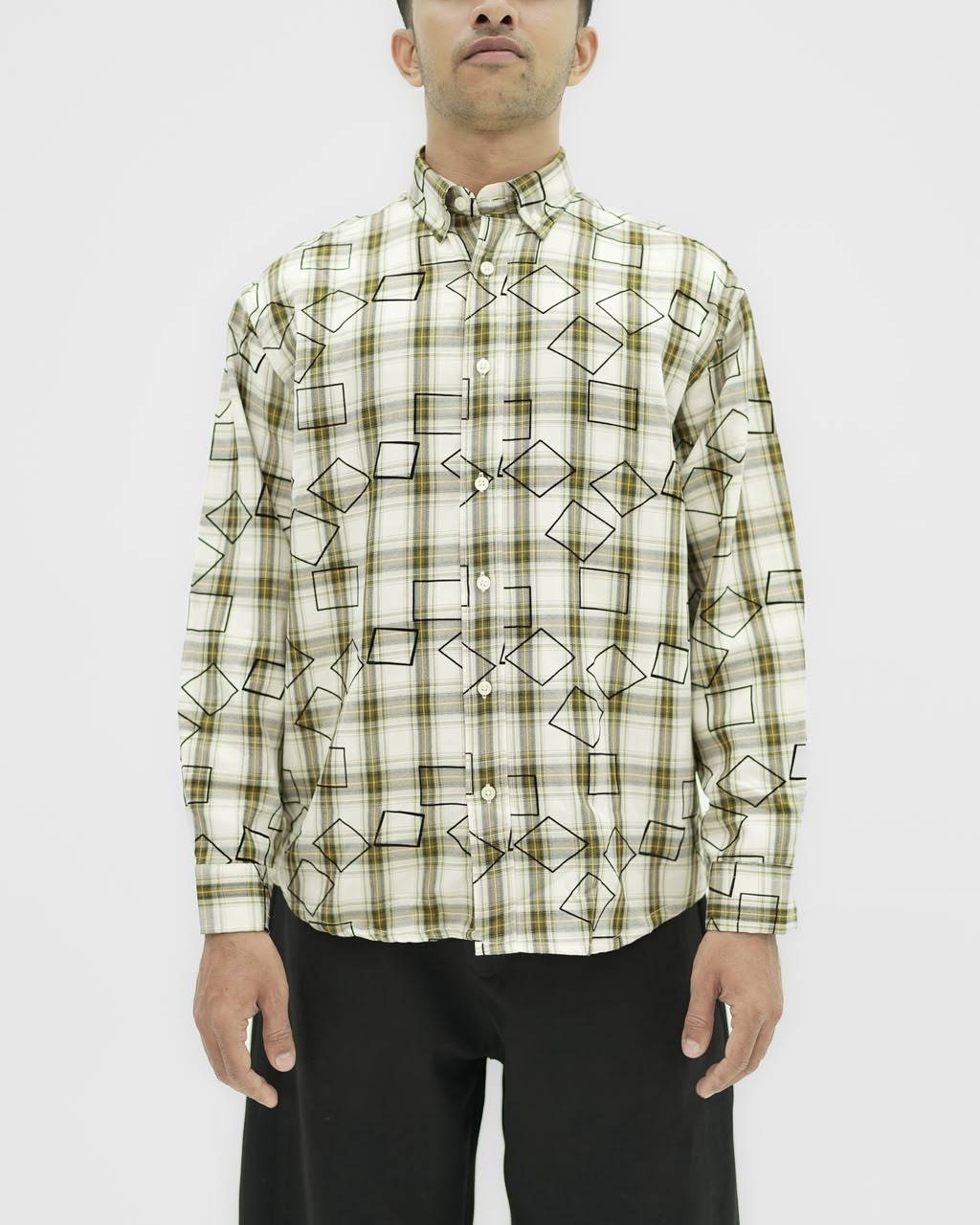 Men's checked cotton casual shirt with full sleeves