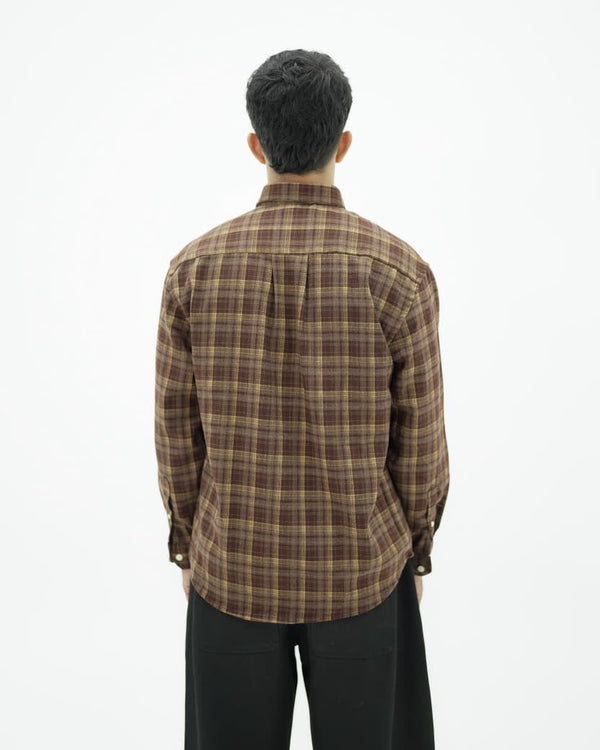 Men's checked cotton casual shirt with full sleeves