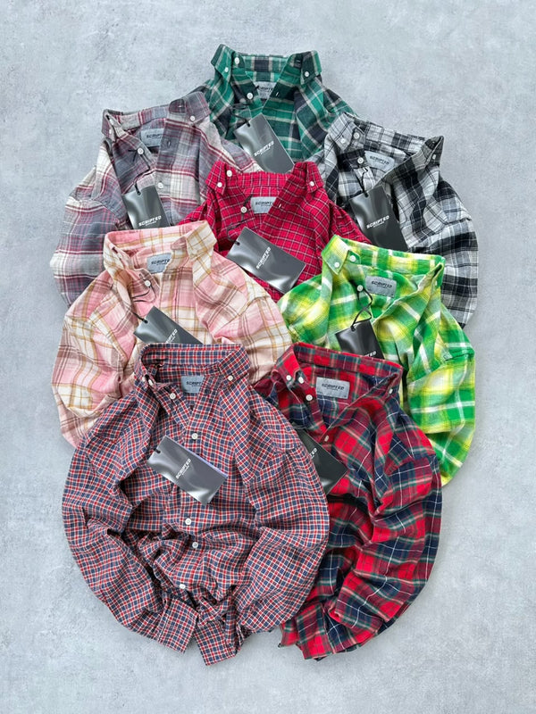 Scripted Stitches Premium Plaid Flannel Shirt for Men