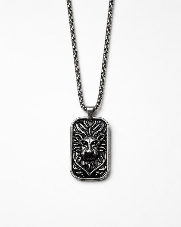 Vintage Lion Head Pendant Necklace
