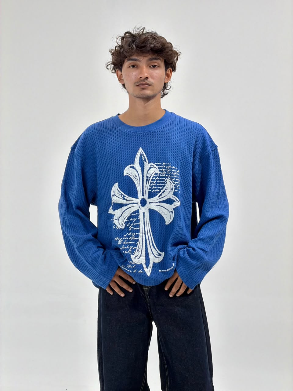 Oversized waffle Full Sleeve T-EES Main image