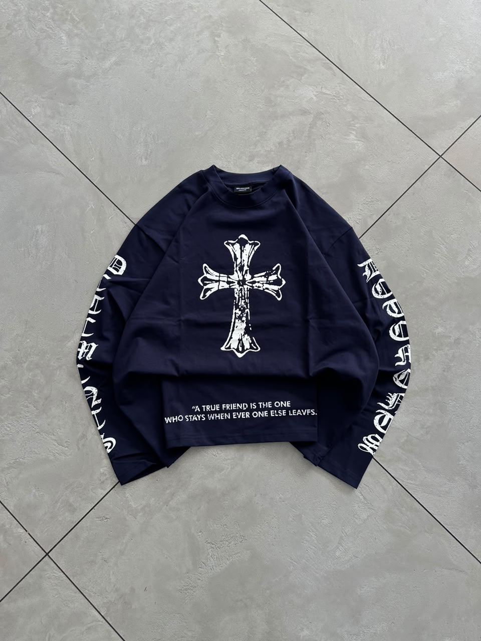 Red Gothic Cross Oversized Full Sleeve T-Shirt