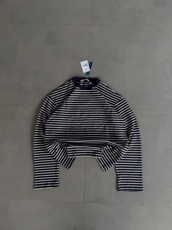 Striped Cropped Long Sleeve T-Shirt
