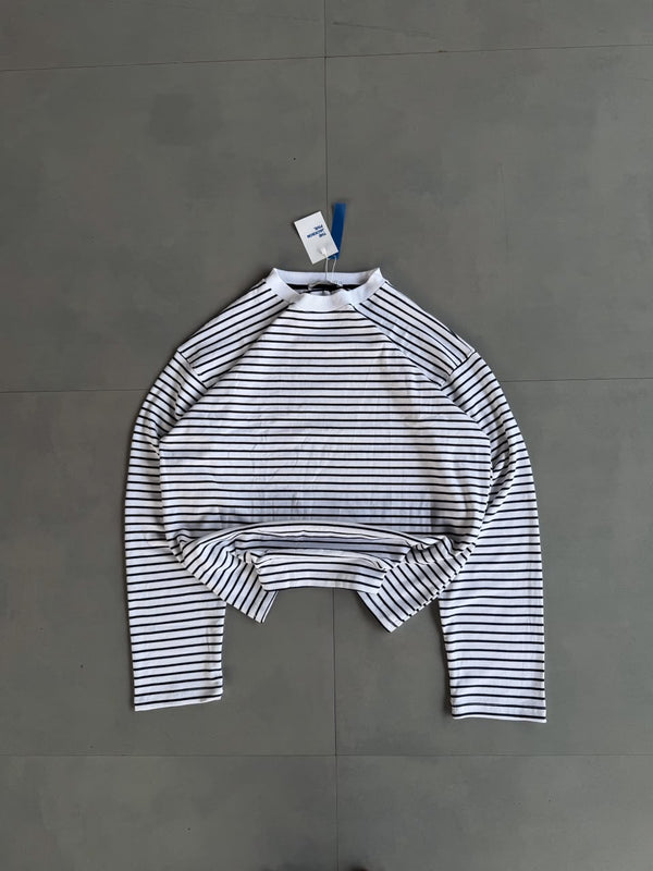 Striped Cropped Long Sleeve T-Shirt