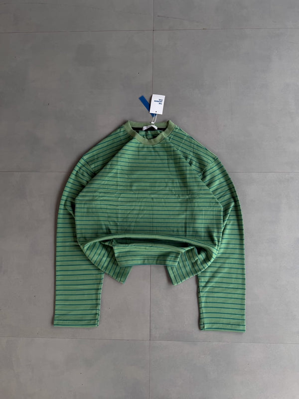 Striped Cropped Long Sleeve T-Shirt