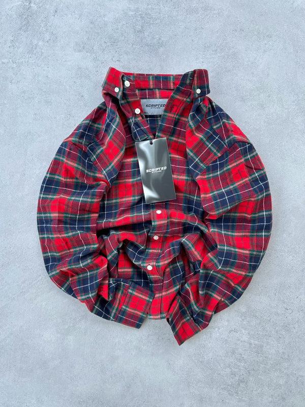 Scripted Stitches Premium Plaid Flannel Shirt for Men