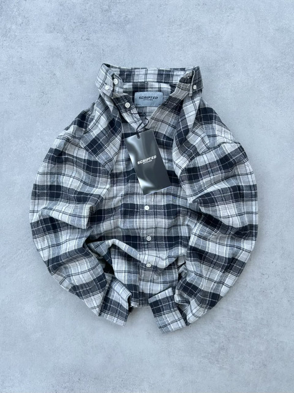 Scripted Stitches Premium Plaid Flannel Shirt for Men