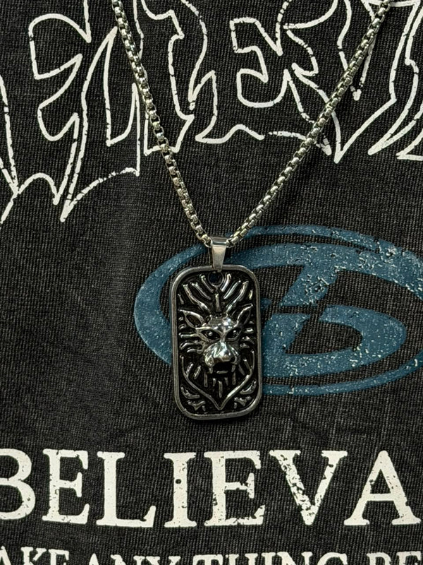Vintage Lion Head Pendant Necklace