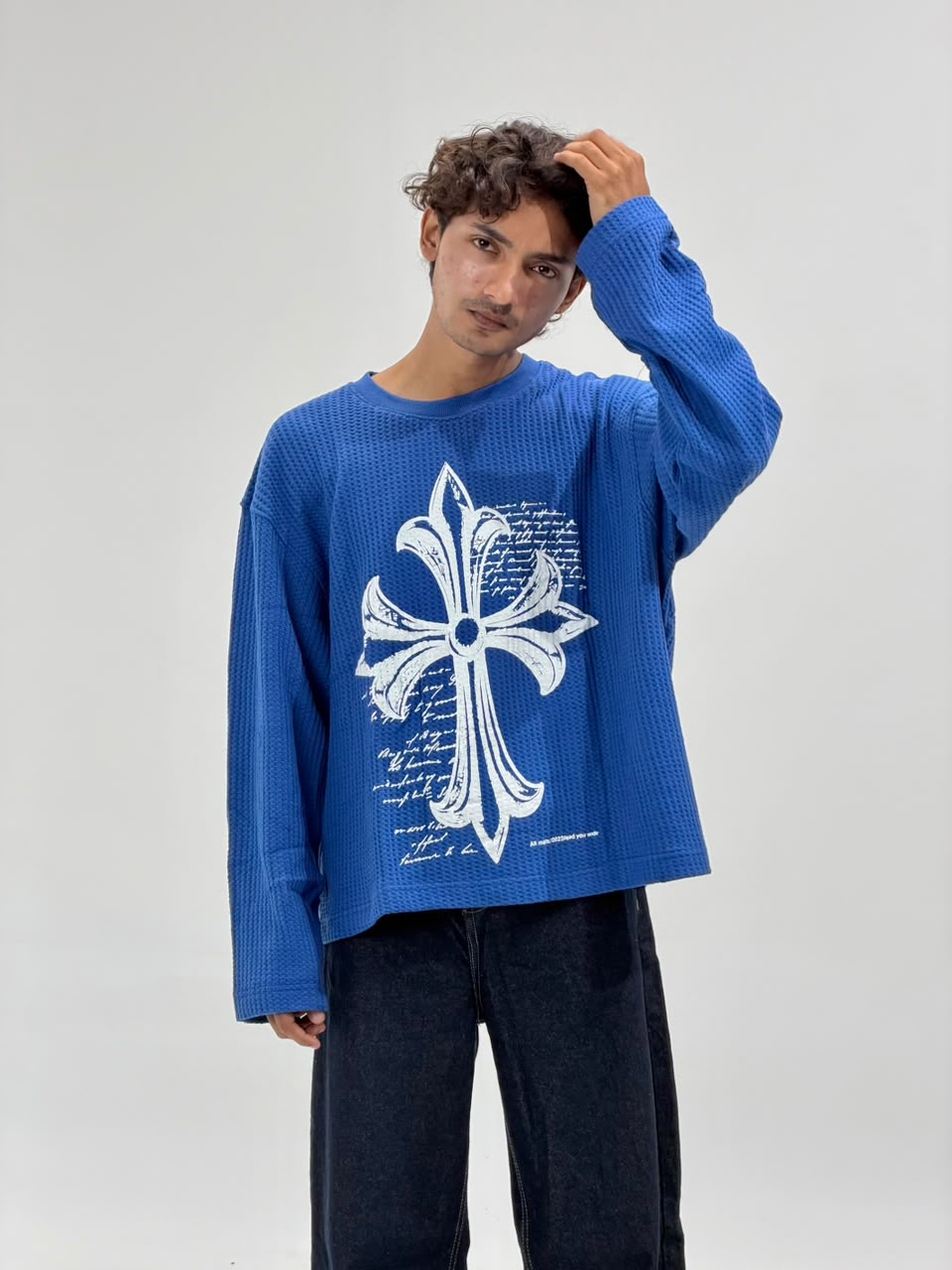 Oversized waffle Full Sleeve T-EES Secondary image