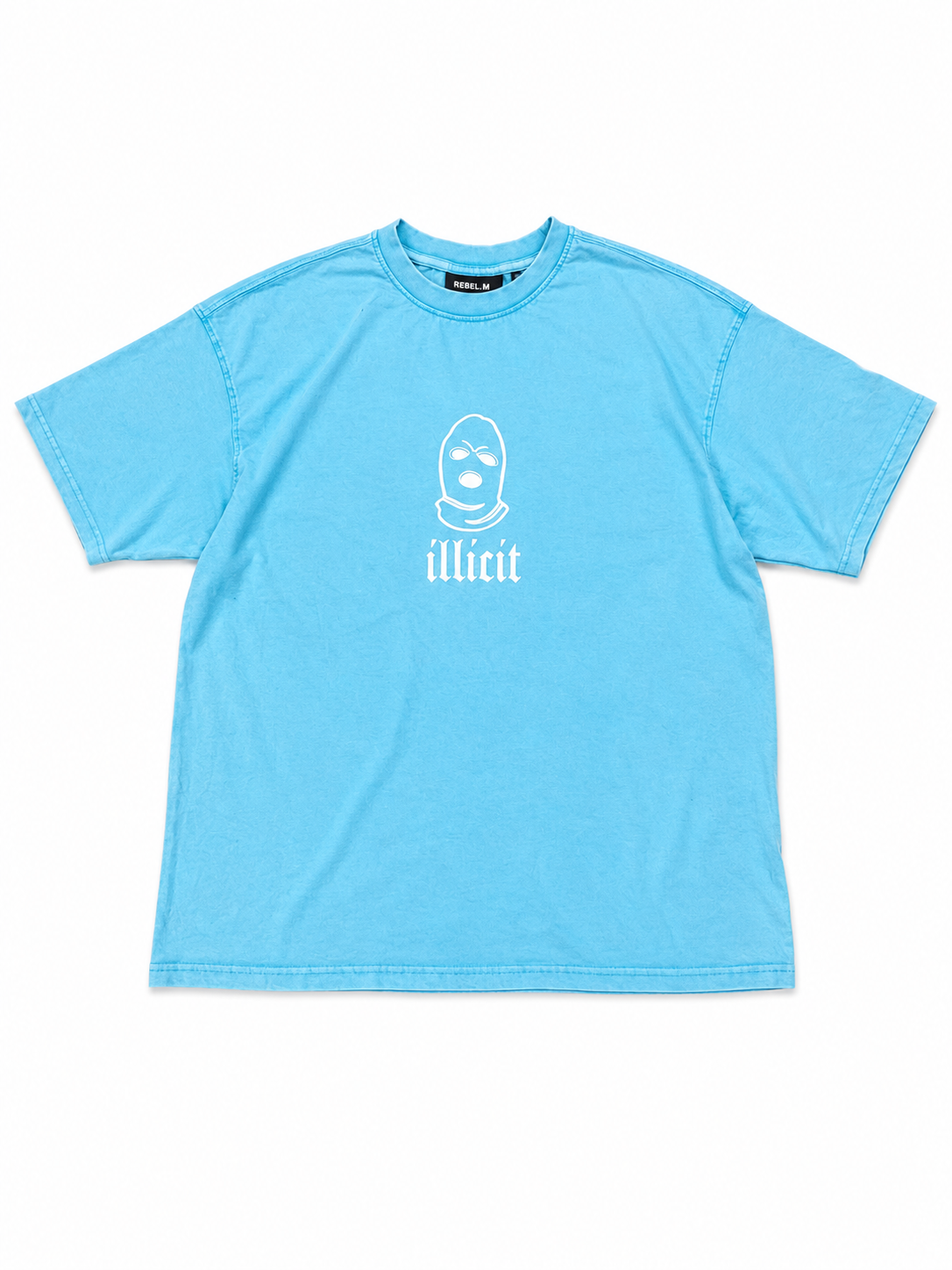 Illicit Interpretations Oversized Sky Blue Graphic T-Shirt for Men