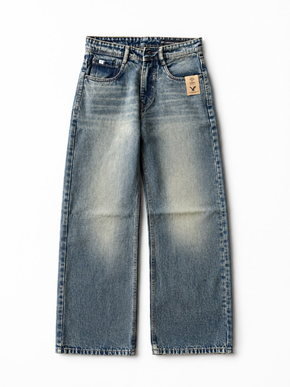 Men's Vintage Wash Wide-Leg Baggy Jeans