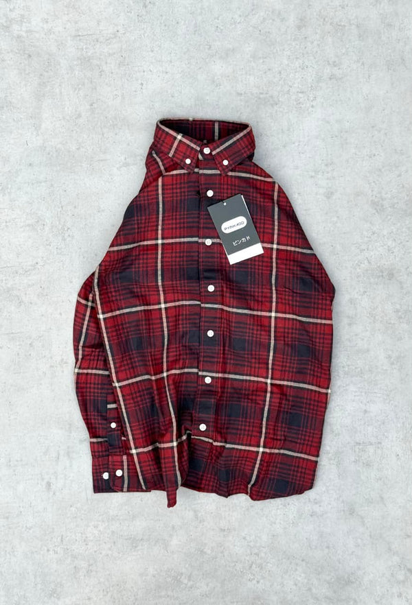 Soft Cotton Button-Down Check Shirt