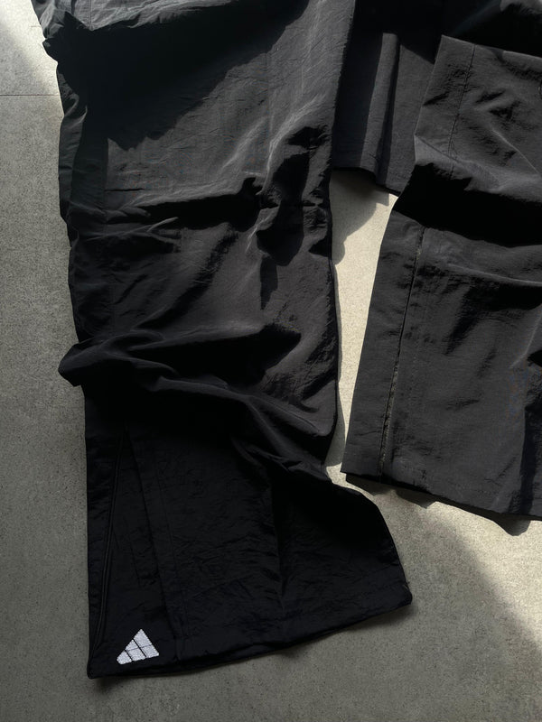 Men's Black Wide-Leg Track Pants
