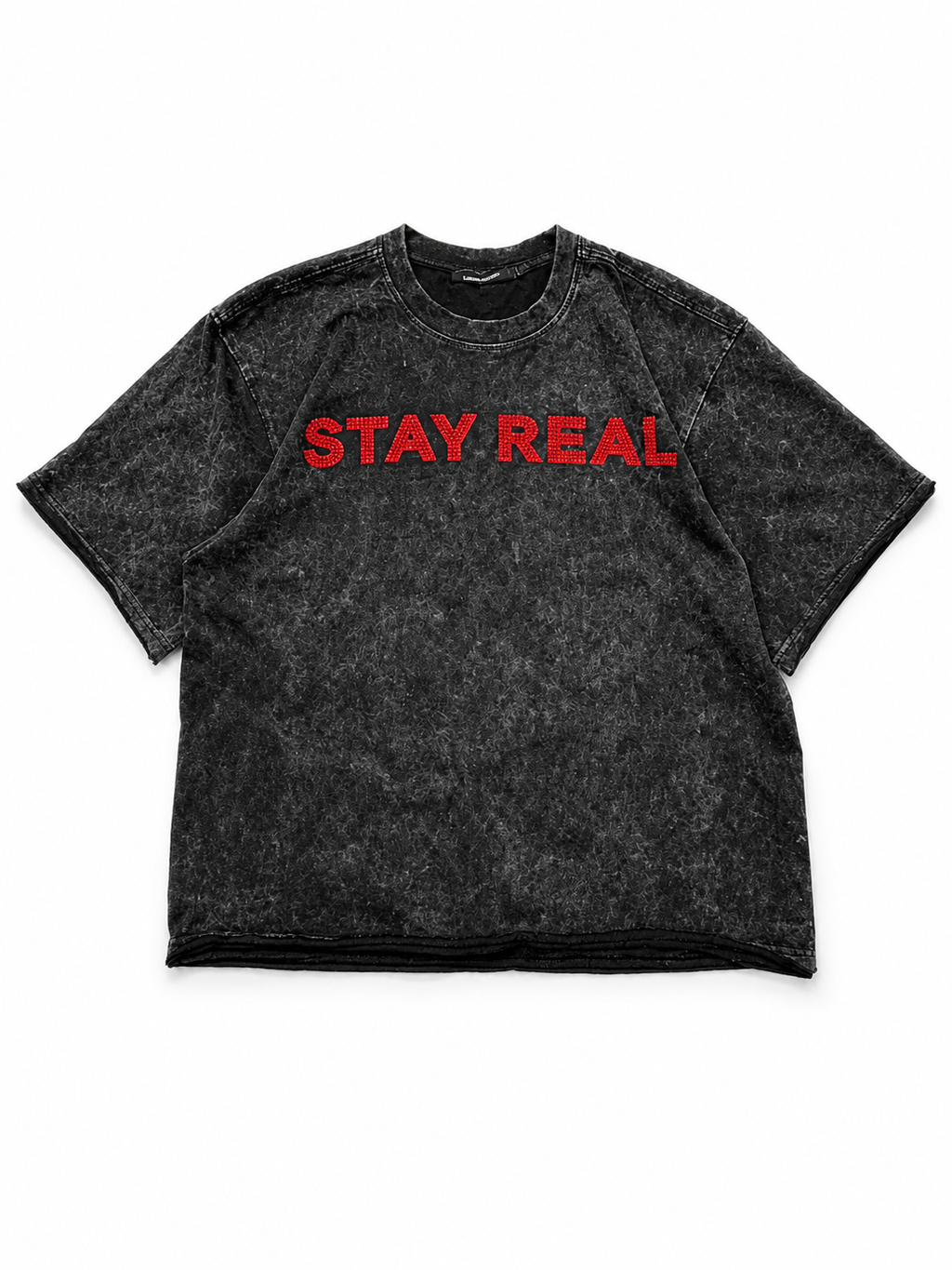 SAINT Acid Wash Oversized Graphic T-Shirt for Men