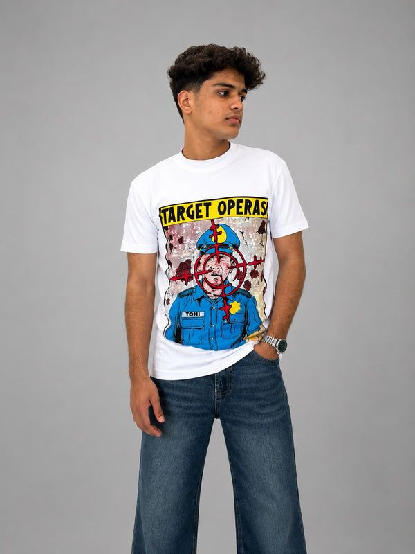 Men's White Oversized Graphic T-Shirt
