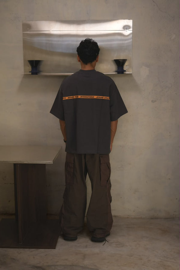 oversized grey minimalist graphic T-shirt