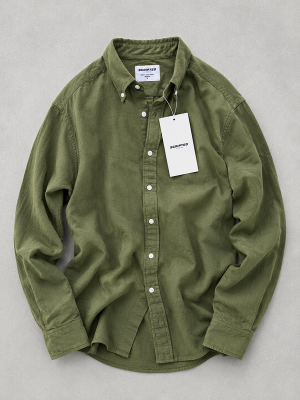 Scripted Premium Solid Oxford Shirt for Men