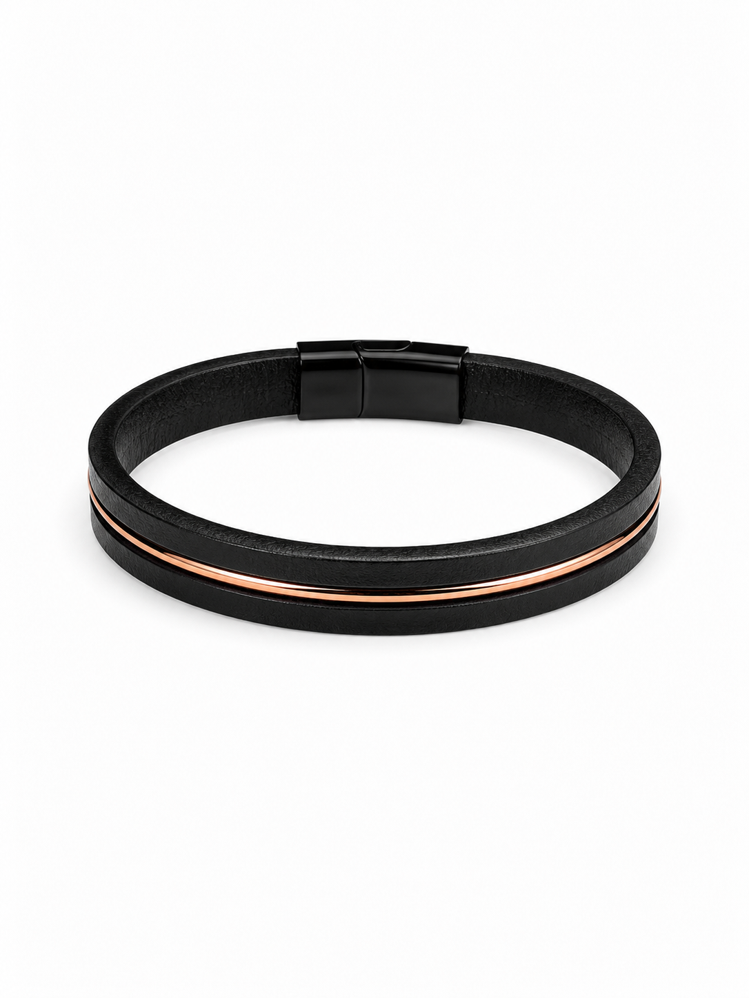 Black & Rose Gold Double-Layer Bracelet