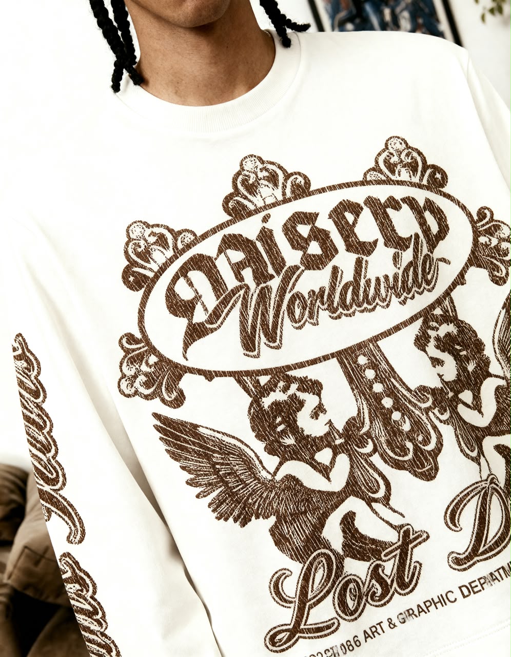 Men's Oversized Vintage Graphic Sweatshirt – Cream