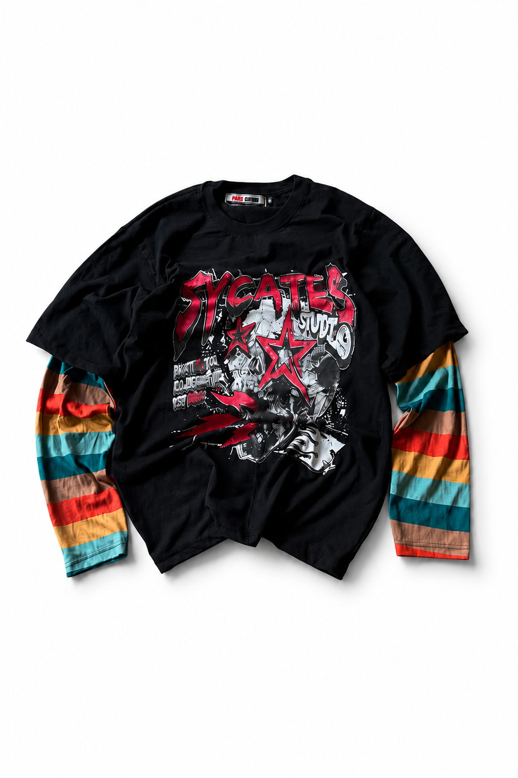 printed dual sleeve T-Shirt