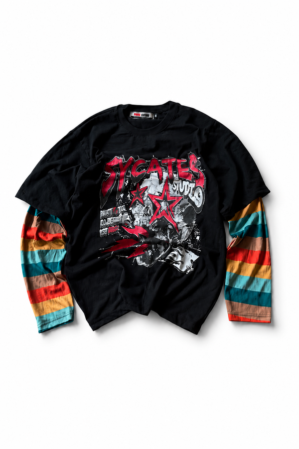 printed dual sleeve T-Shirt