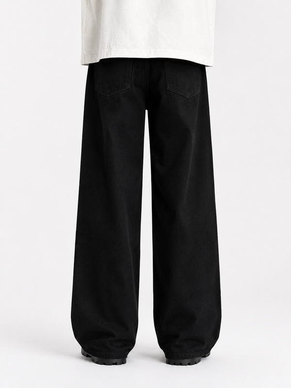 Men's Black Wide Leg Baggy Jeans