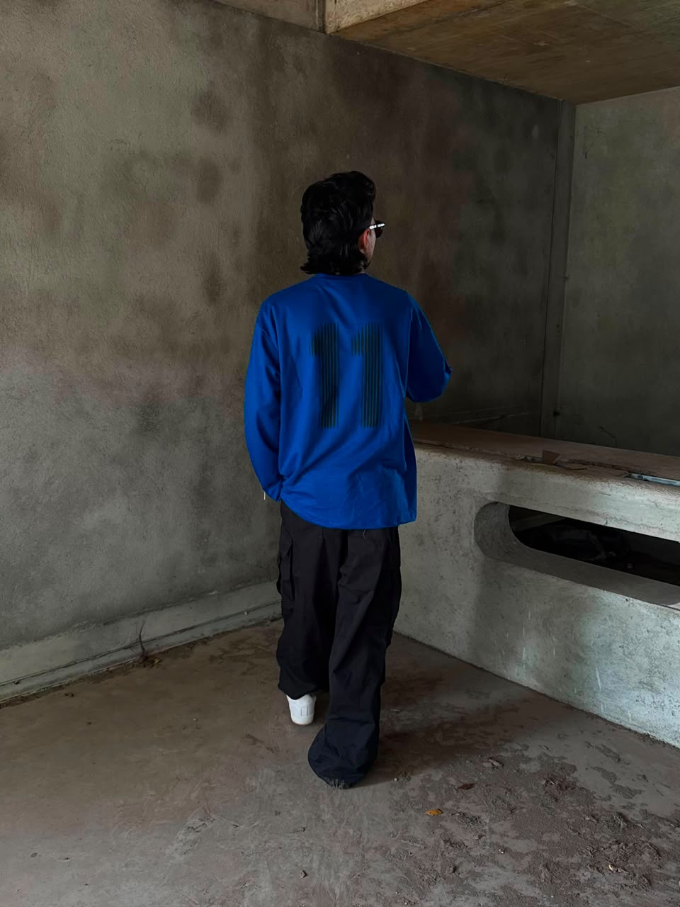 Men's Black Oversized Full Sleeve T-Shirt with Zipper Sleeves