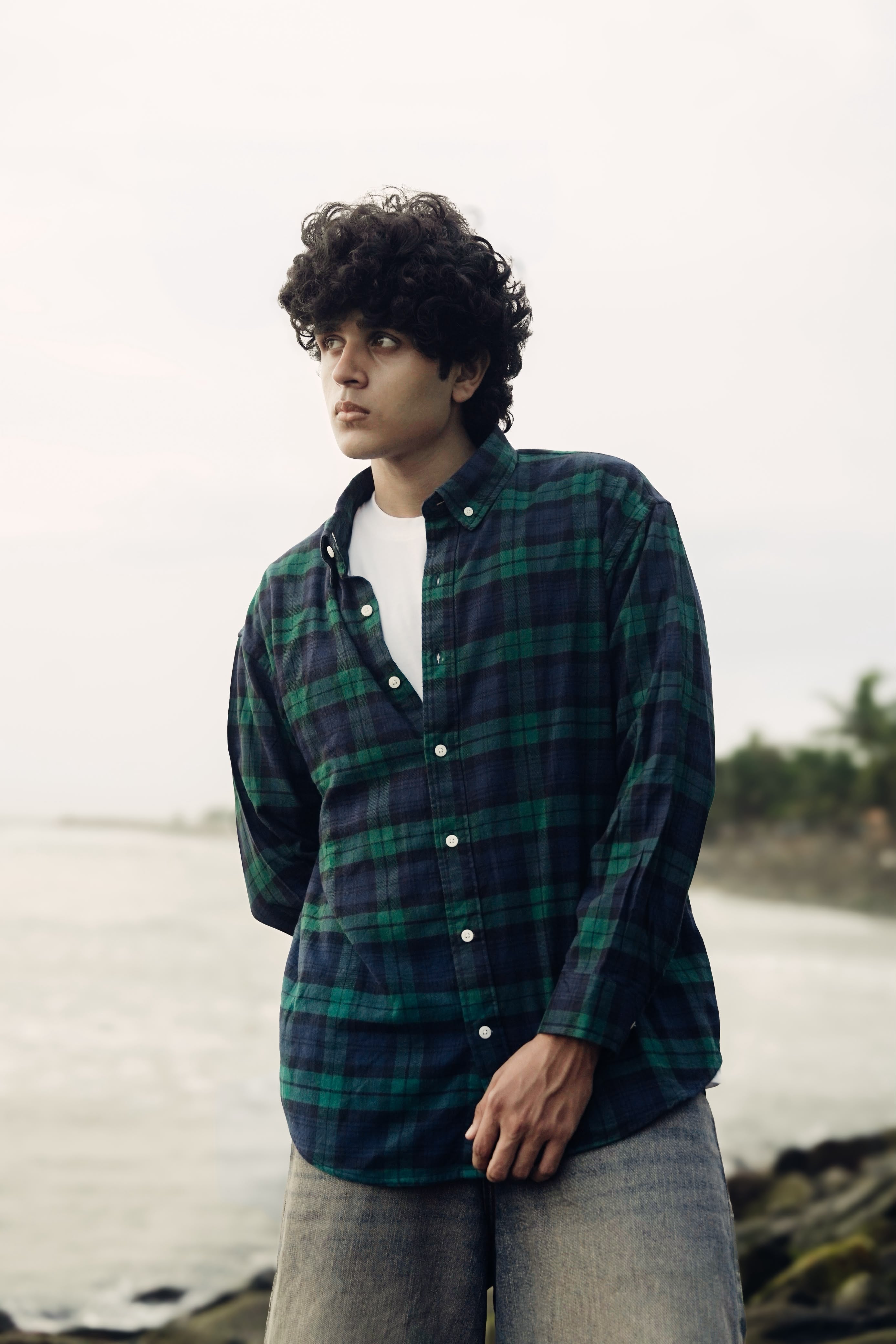 Men's Red Checkered Oversized Casual Shir