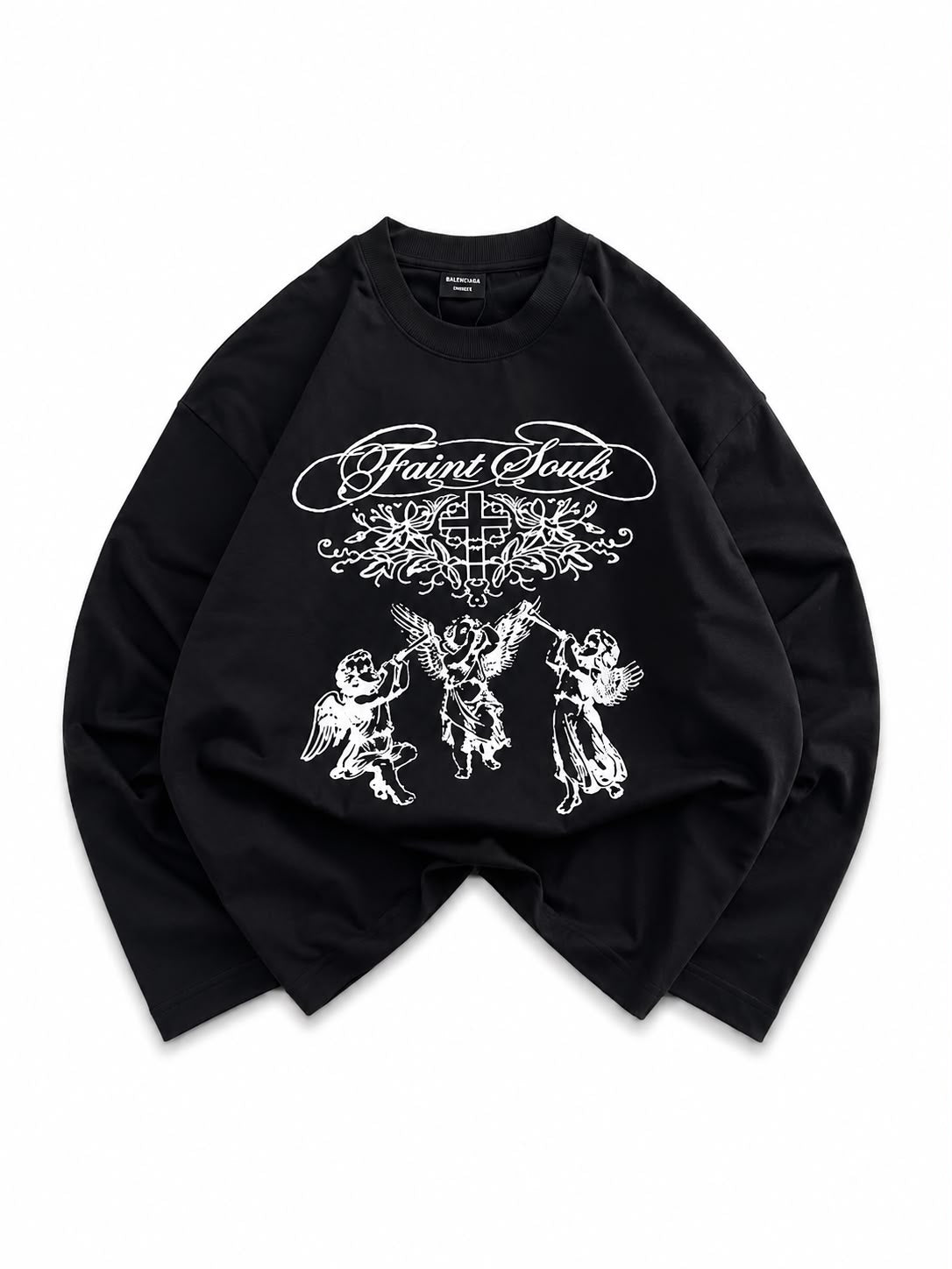 black oversized crewneck sweatshirt